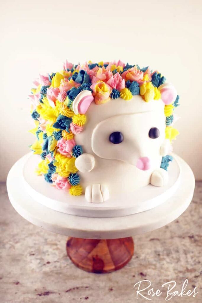 cute hedgehog easter inspired cake idea