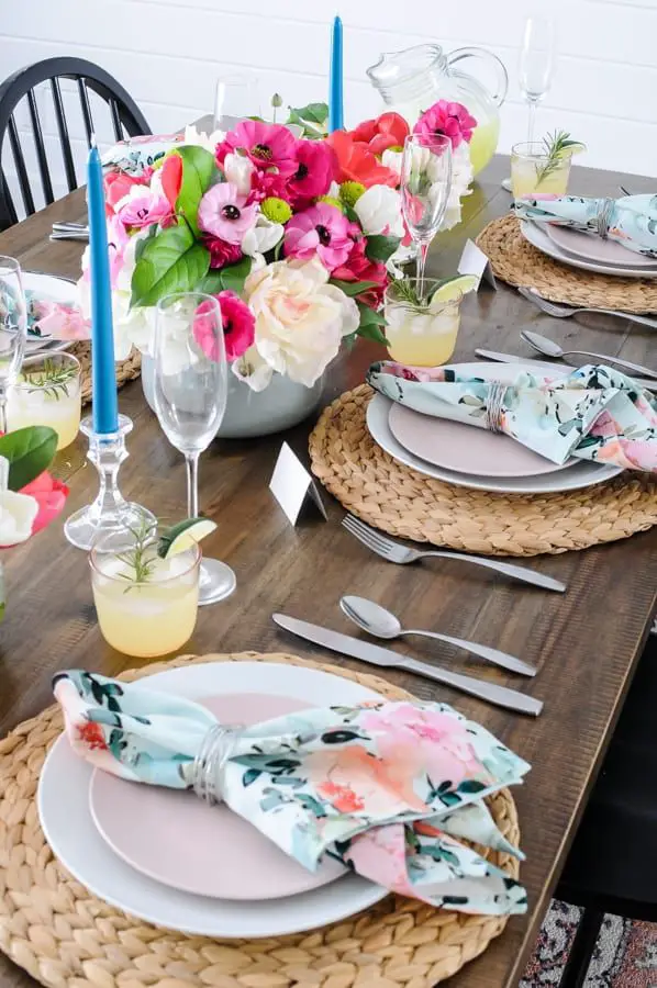 simple and elegant spring and easter table setting