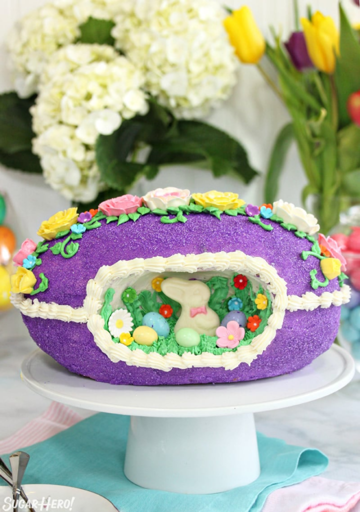 cute purple sugar easter egg cake recipe