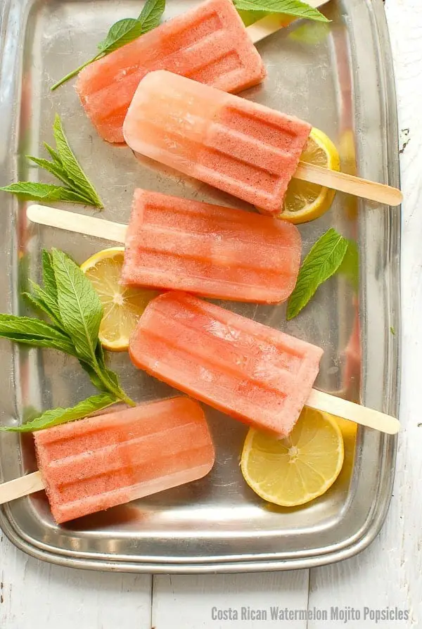 Costa Rican Watermelon Mojito Popsicles easy summer popsicle recipes to try