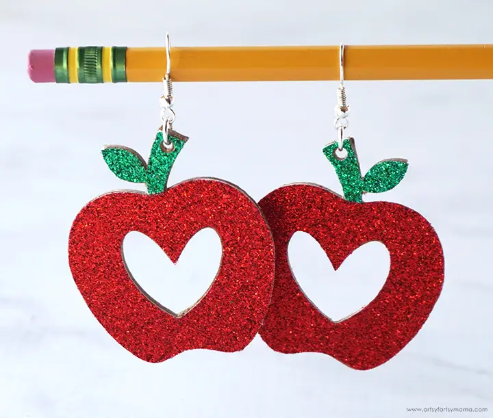 cute apple earring for teachers day gift 