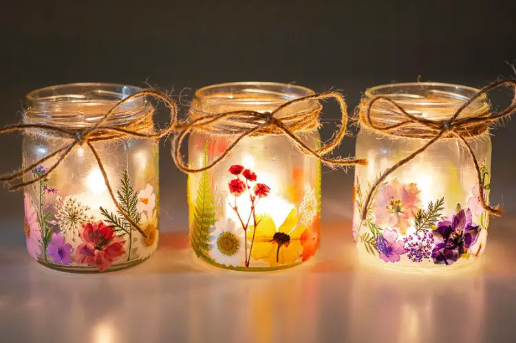 beautiful pressed flower lantern for mothers day gift ideas