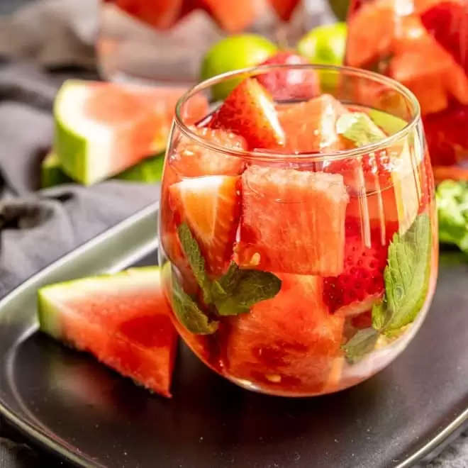 strawberry watermelon infused water for healthy summer drink recipes