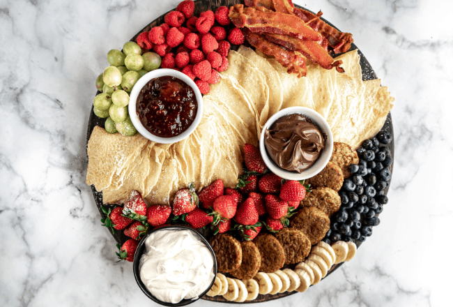 crepe breakfast platter - Breakfast charcuterie board idea