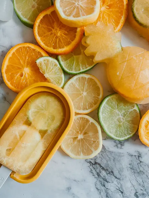Coconut water citrus popsicles for summer