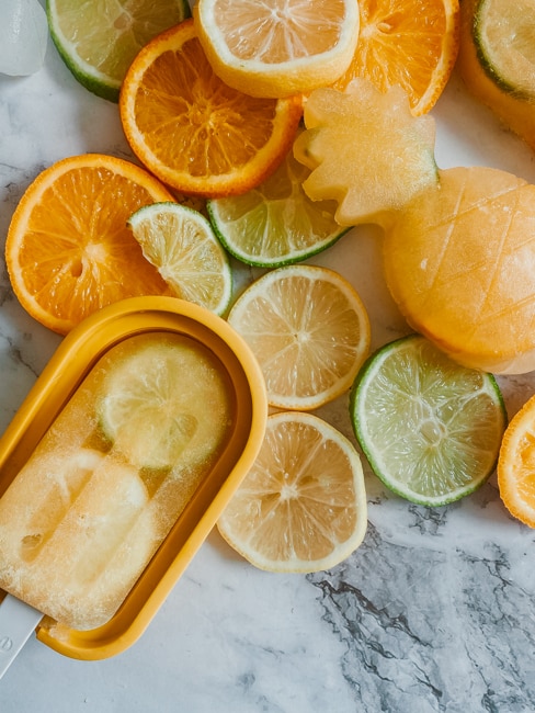 Coconut water citrus popsicles for summer