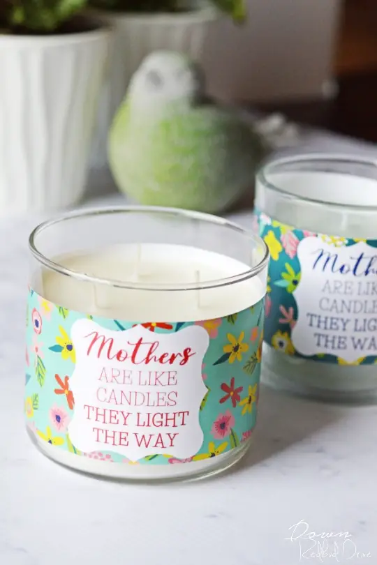 easy candle lable mothers day gift ideas