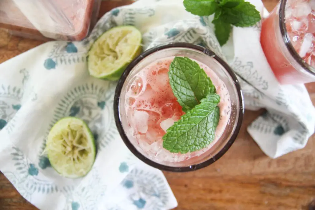 Watermelon Juice with Lime and Mint for this summer