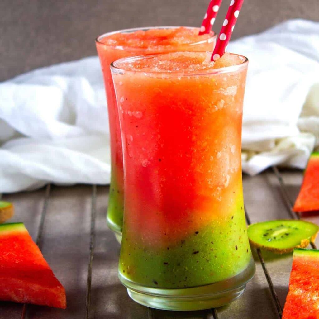homemade watermelon kiwi slushies for non alcoholic summer drink recipes