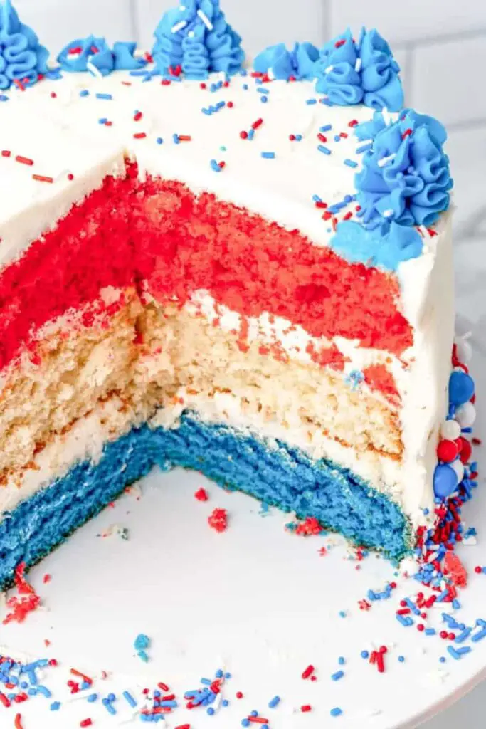 Red, White, And Blue 4th Of July Cake