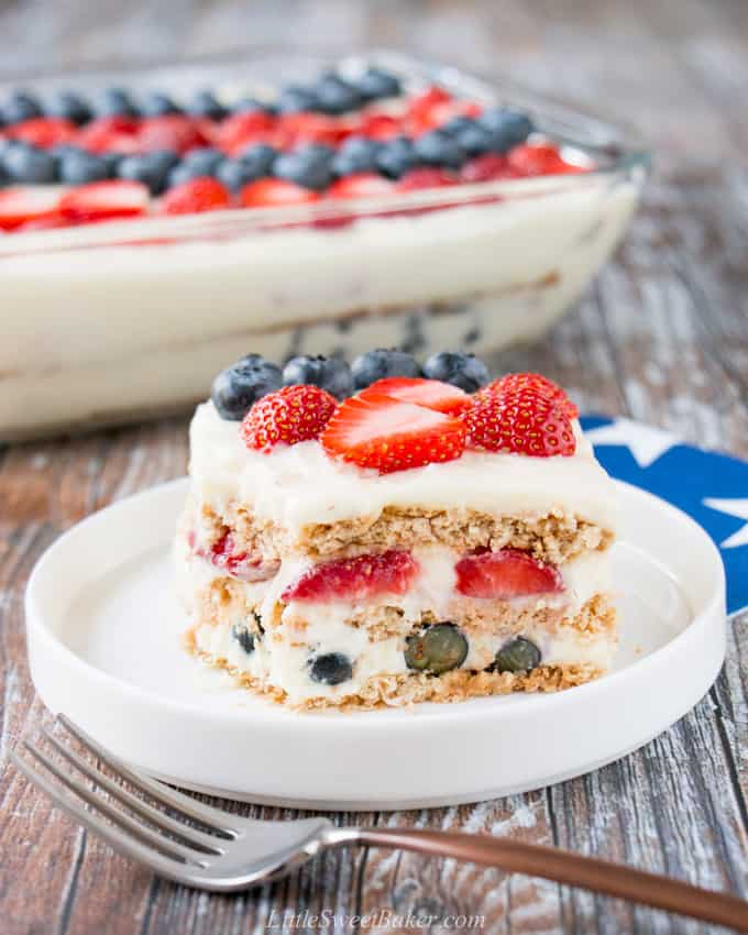 Icebox Cake - red, white, and blue party food