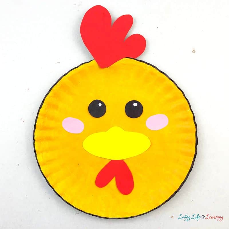 paper plate chicken crafts for preschoolers 