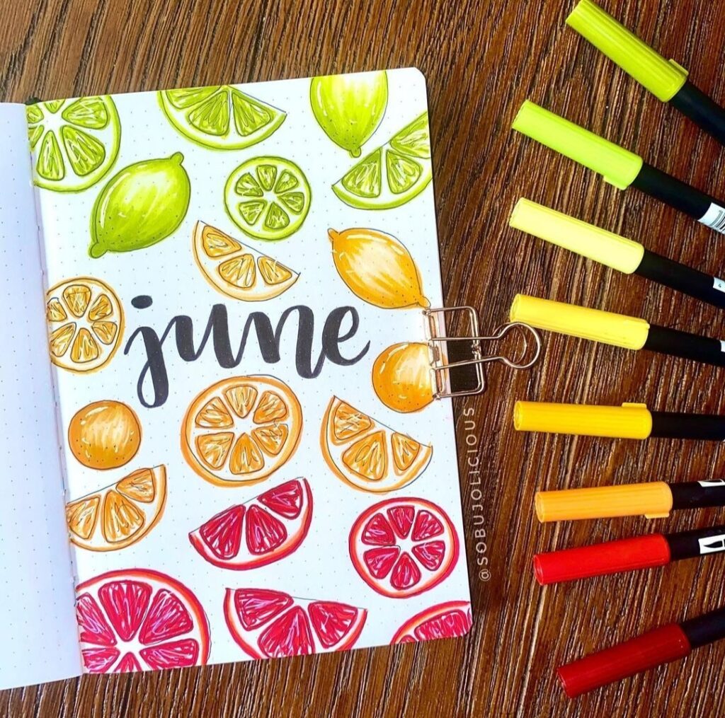 lemon June bullet journal  ideas