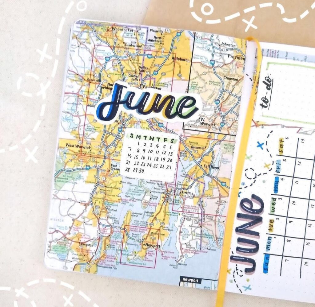 unique and creative June bullet journal cover