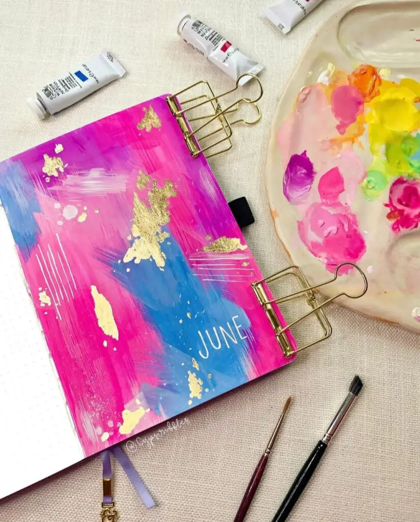 abstract June bullet journal cover ideas