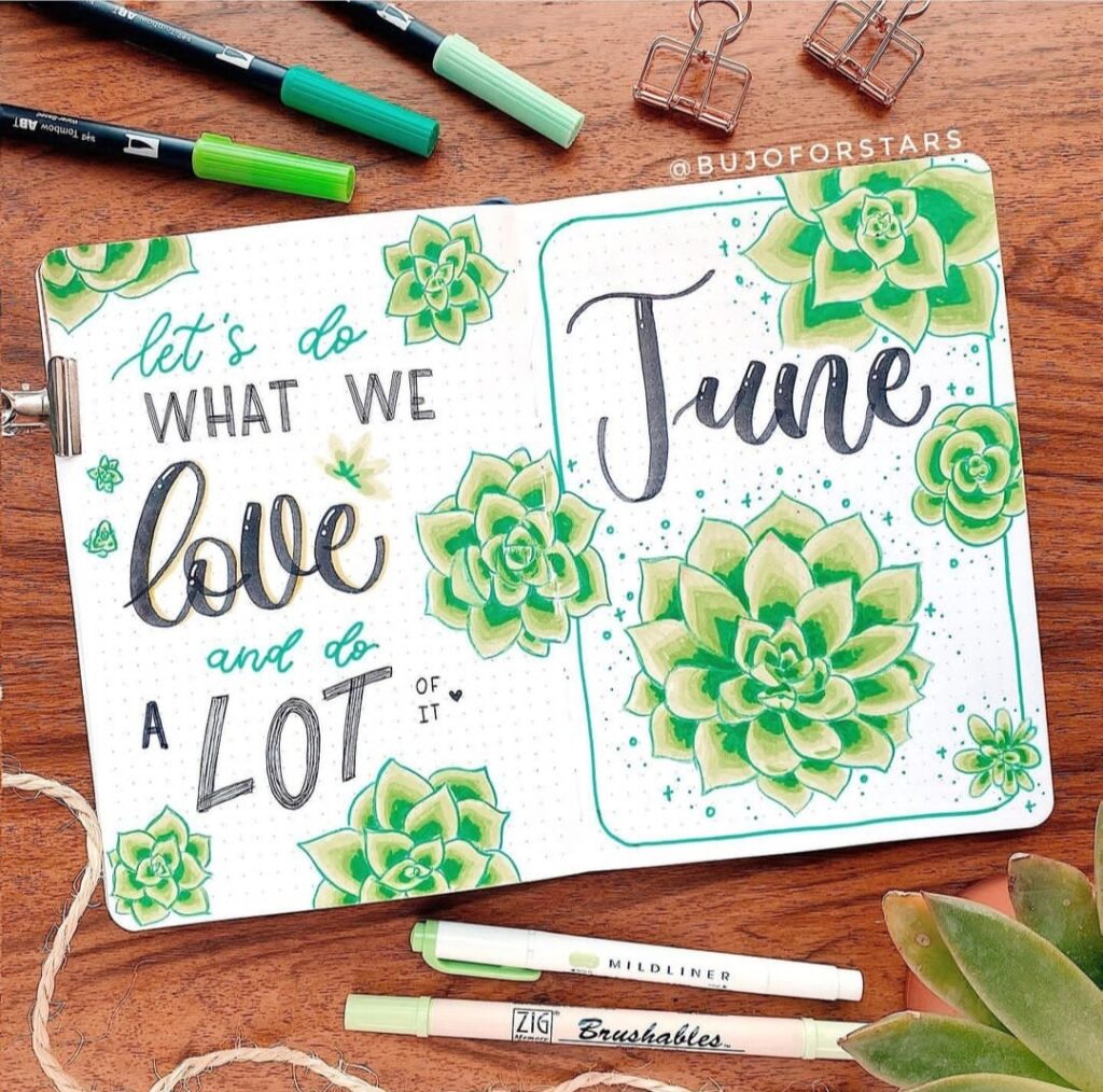 succulent theme june cover ideas