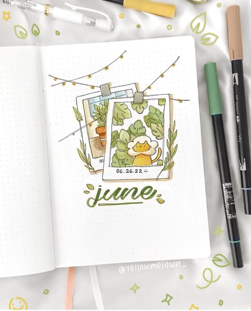 polaroid june bujo cover ideas