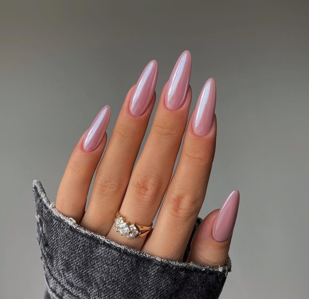 glossy pink nail design ideas for graduation day