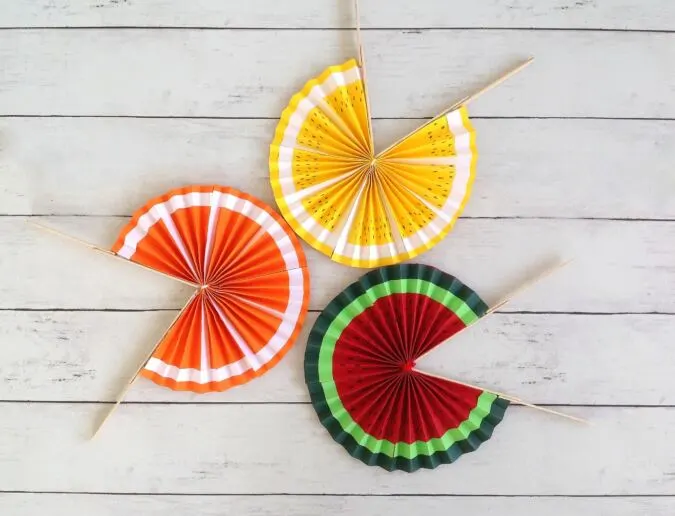 easy paper fan summer craft ideas for kids