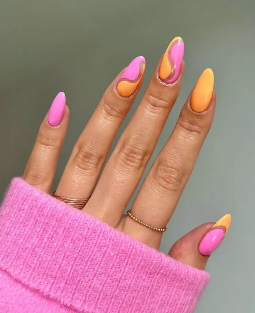 fun pink and peach nail art designs for graduation day