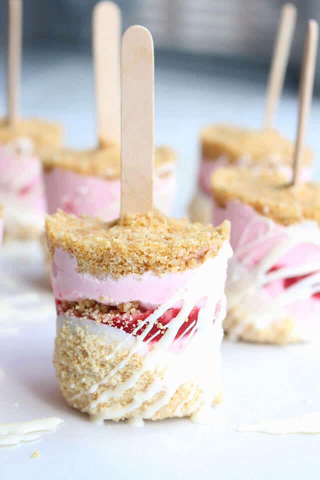  White Chocolate Raspberry Cheesecake fruit yogurt pops
