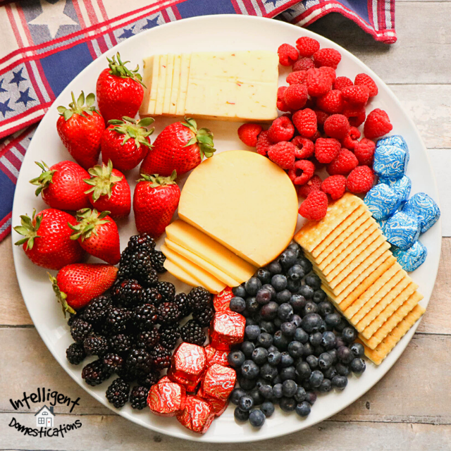 Simple and Easy Red White and Blue Charcuterie Board