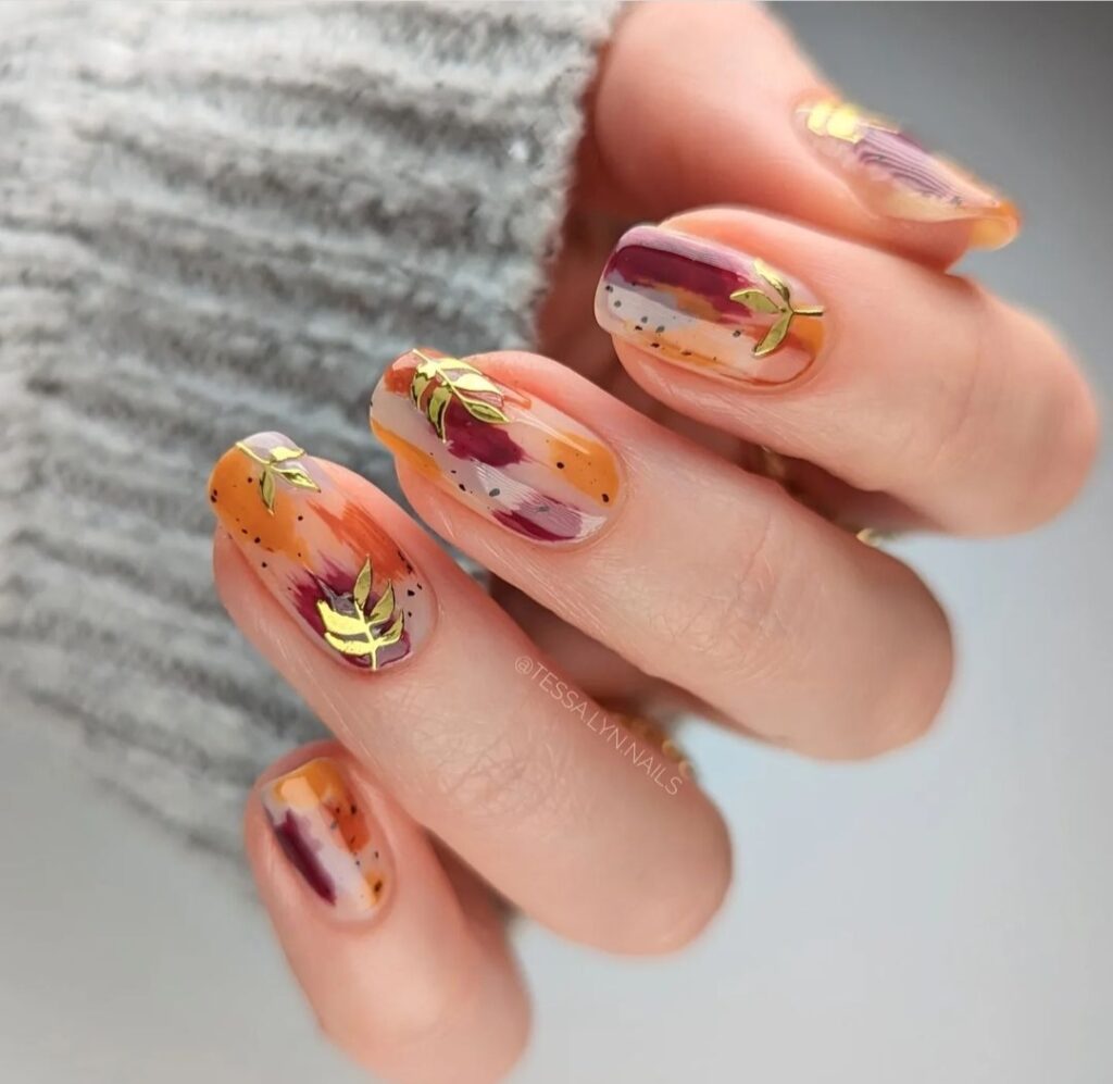 autumn and fall inspired nails