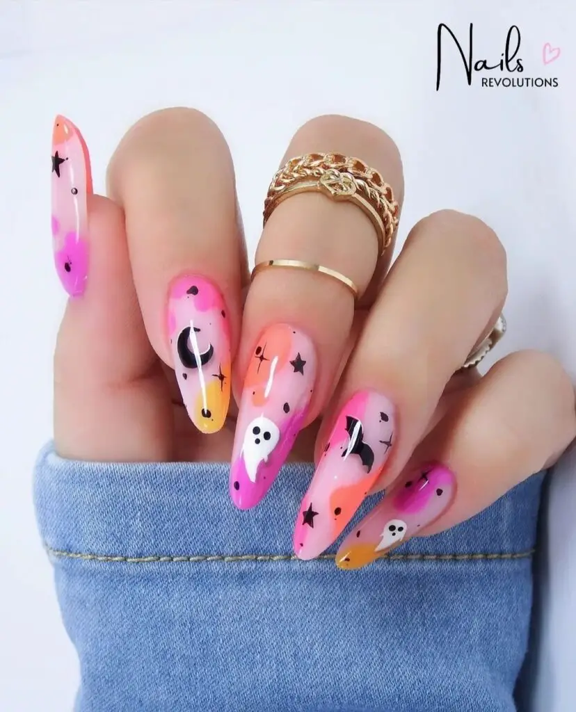 fun and colorful Halloween Nail Designs