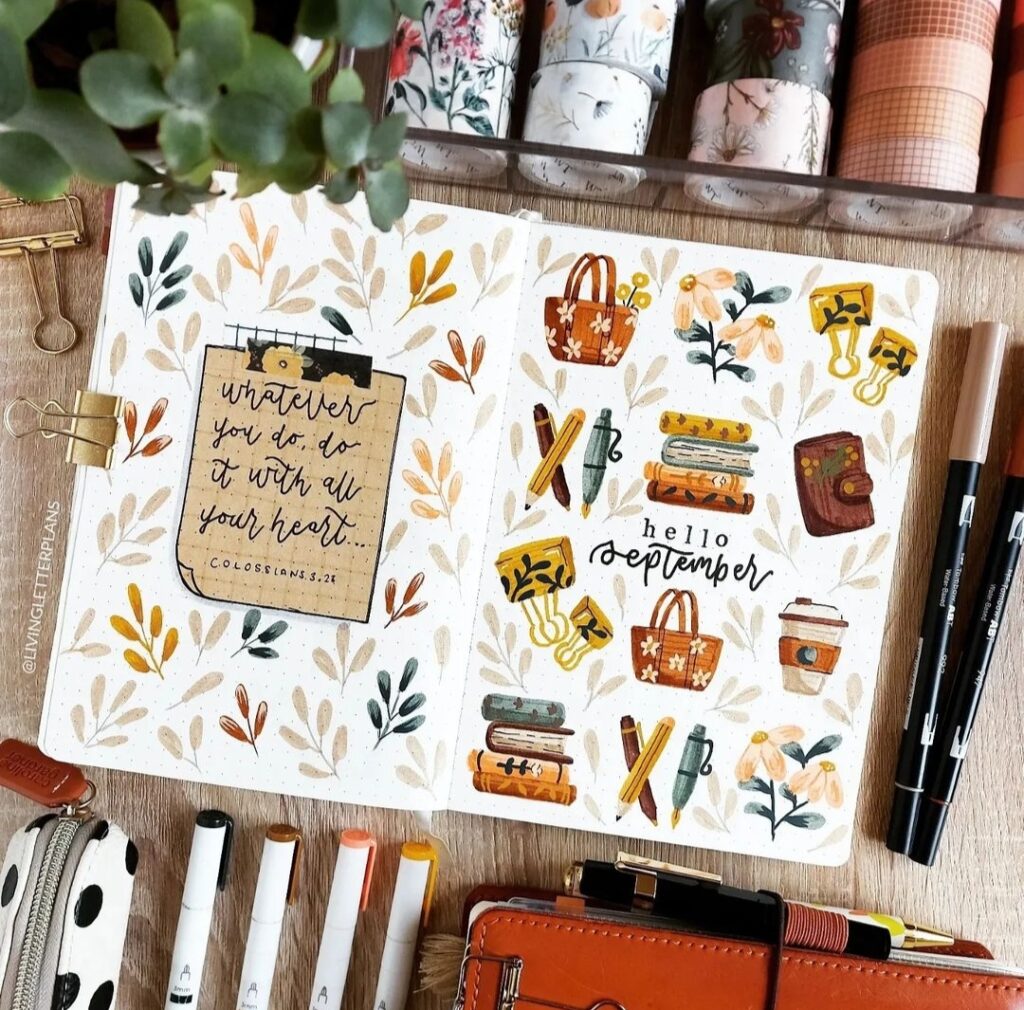 September bullet journal covers