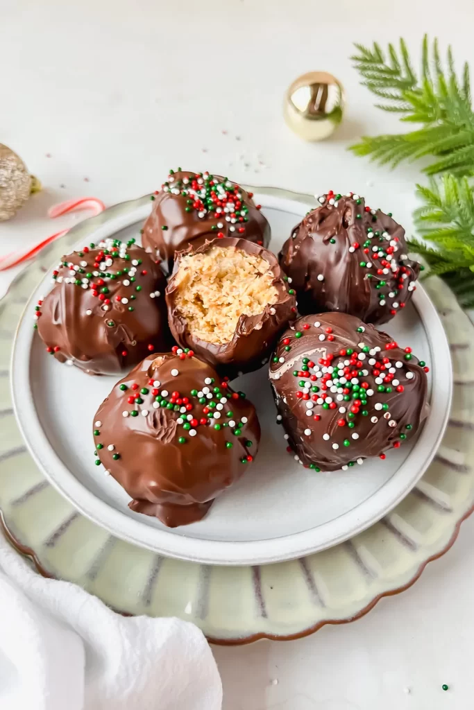 Buckeye Balls with Rice Krispies - Christmas Dessert Recipes