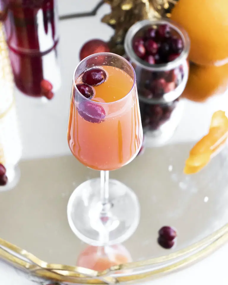 Cranberry Mimosa Christmas Cocktails