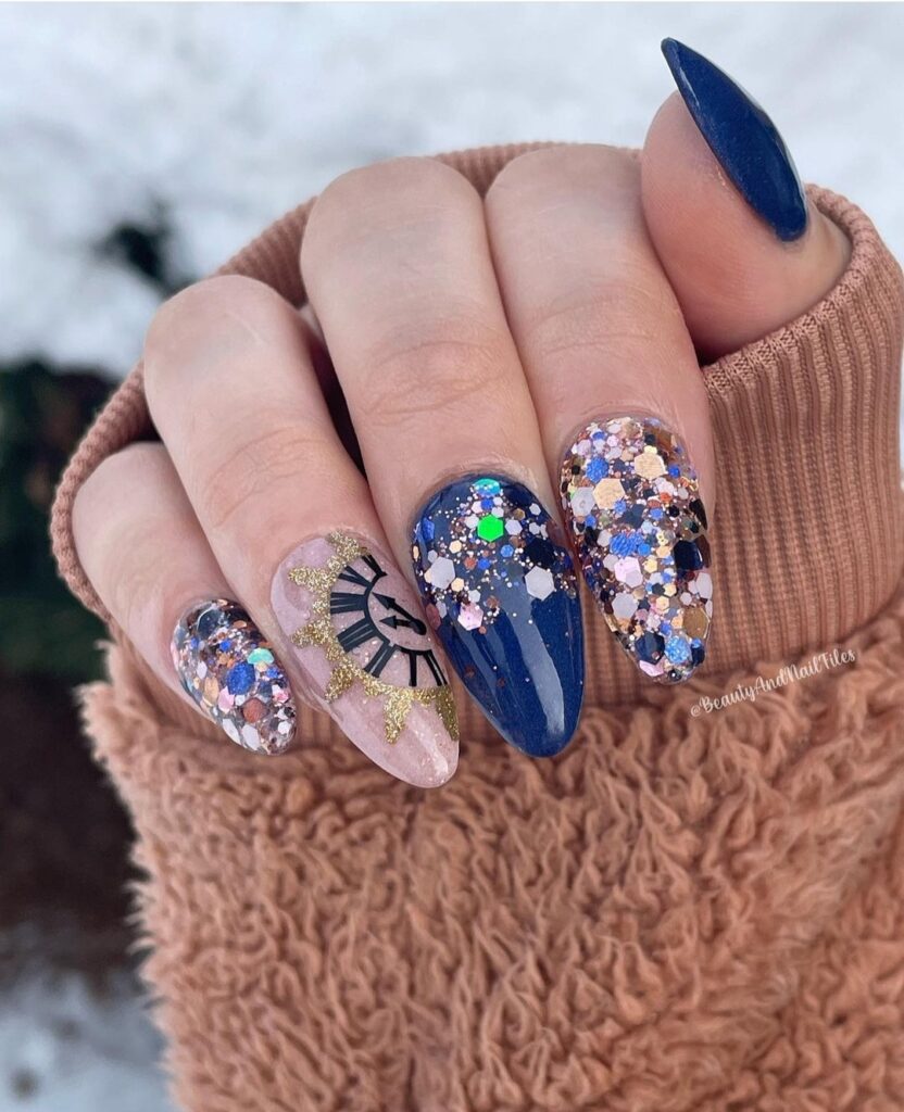 cute New Year nails design and nail art trends