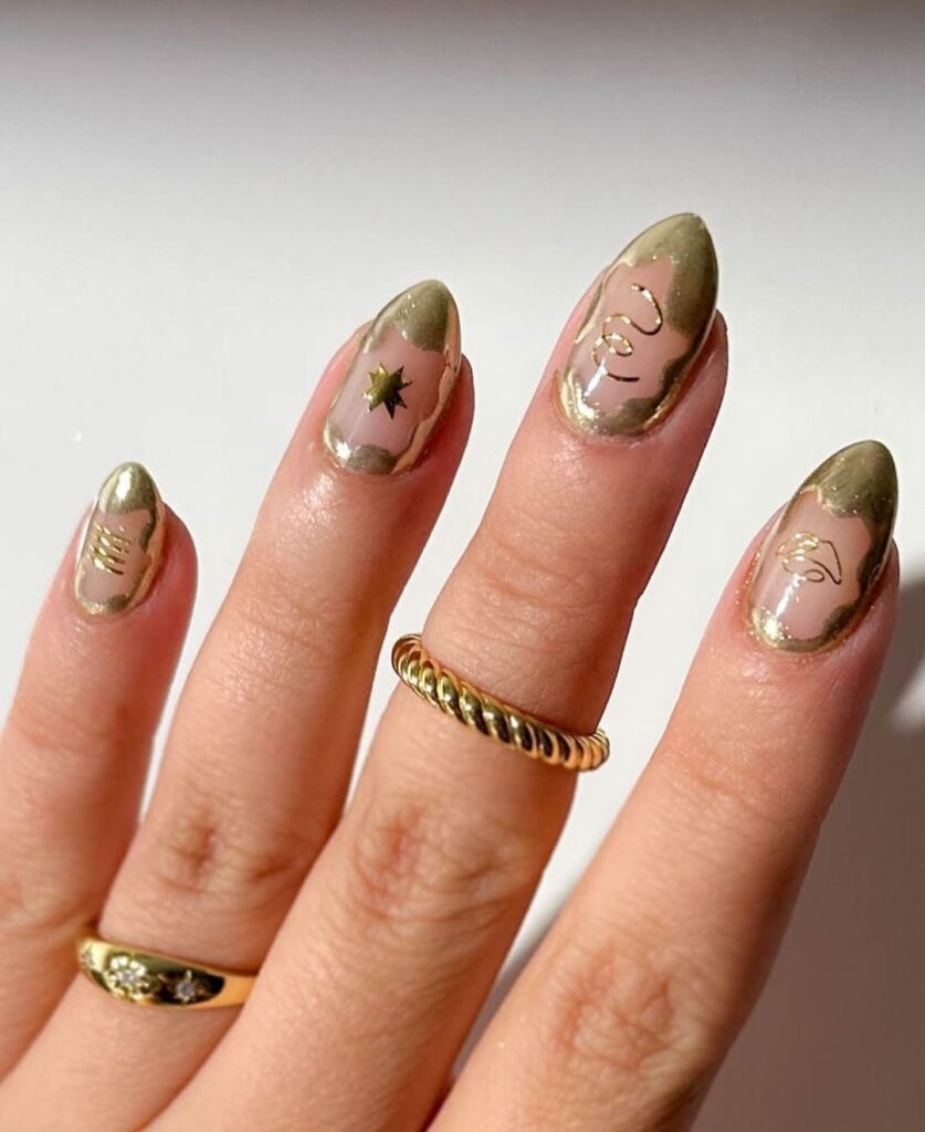 cute New Year nails design and nail art trends