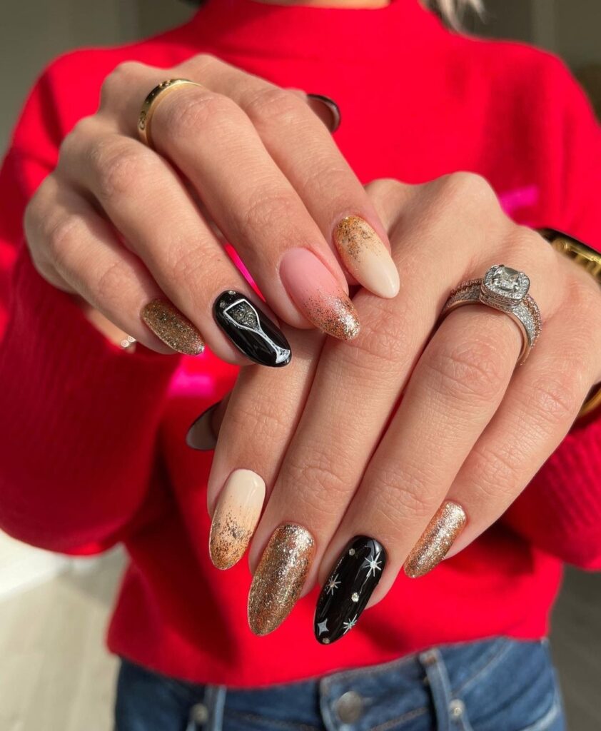 cute New Year nails design and nail art trends