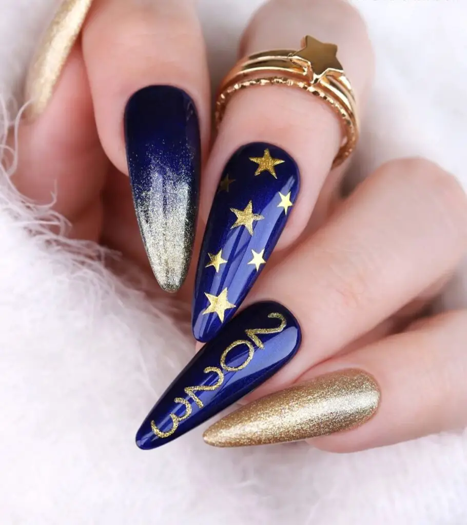 cute New Year nail design and nail art trends