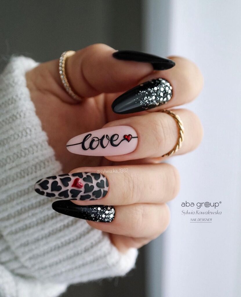 red and pink nail art ideas for valentines day nails designs