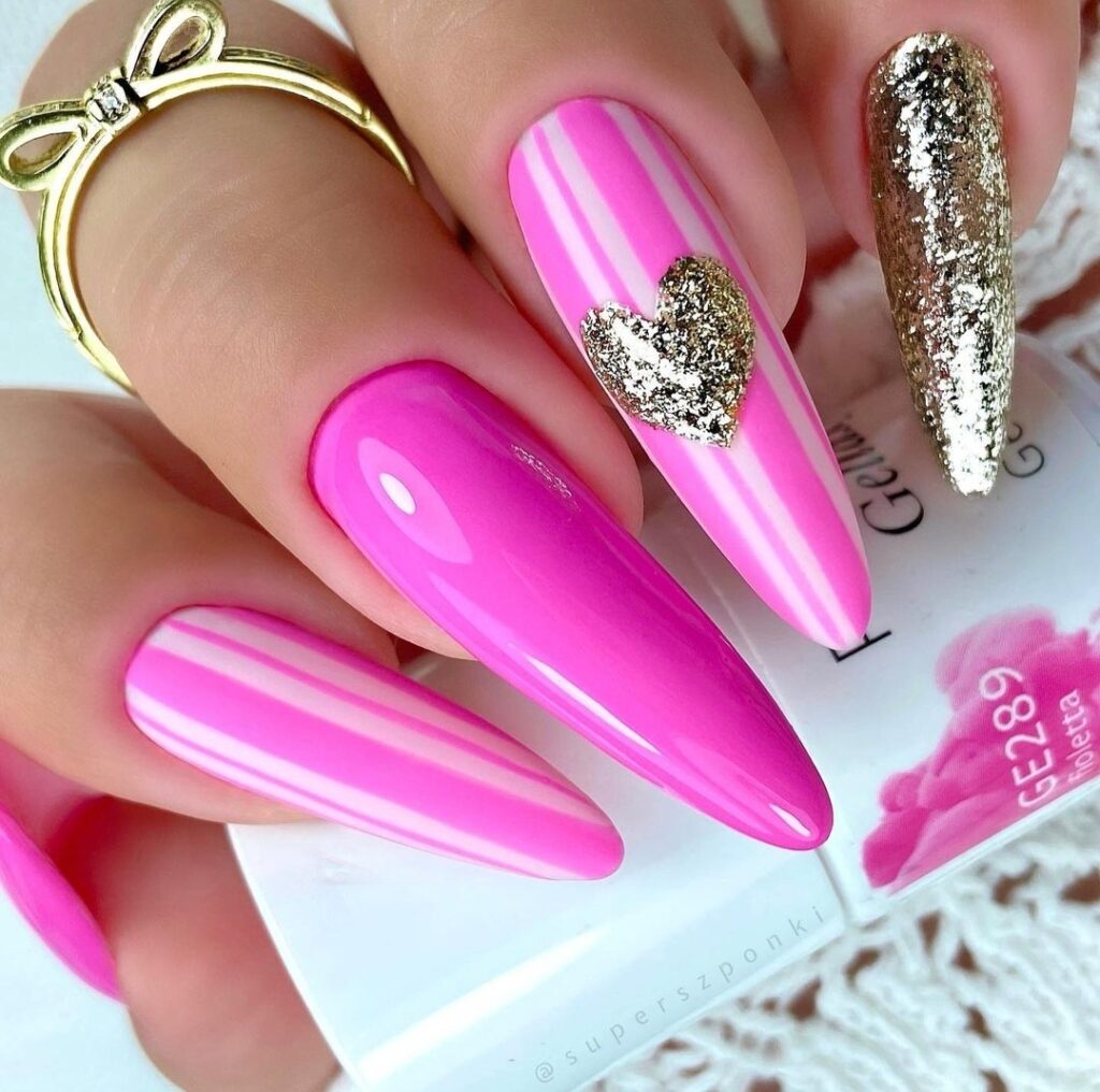 red and pink nail art ideas for valentines day nails designs