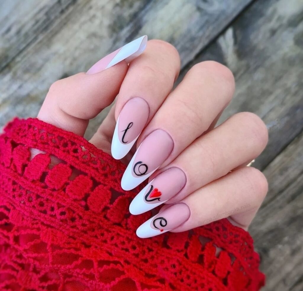 red and pink nail art ideas for valentines day nails designs