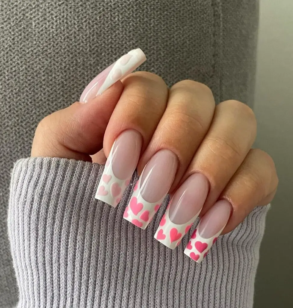 red and pink nail art ideas for valentines day nails designs
