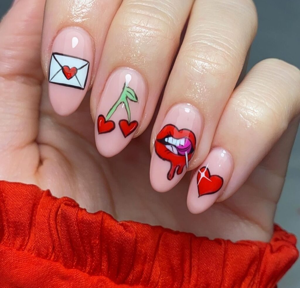 nail art ideas for valentines day nail designs