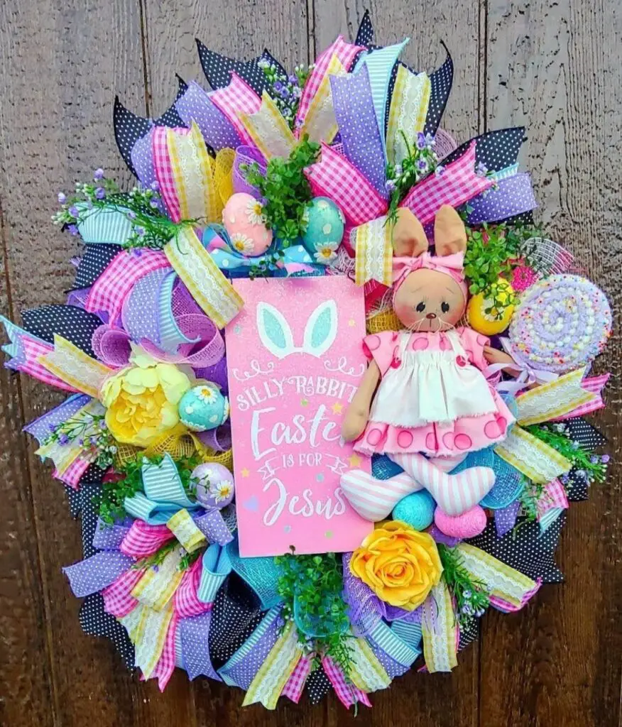 Easter wreaths with ribbons