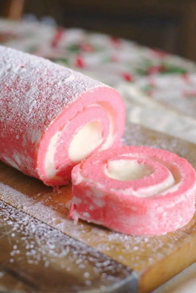 valentines day desserts Pink Velvet Cake Roll