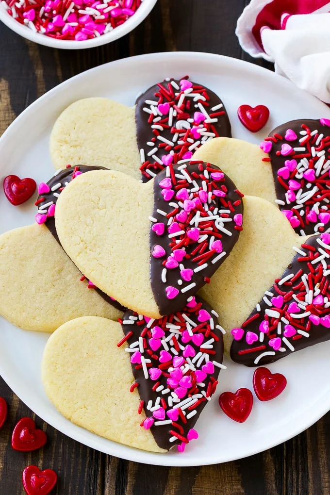 Heart shaped sugar cookies -Valentines day desserts