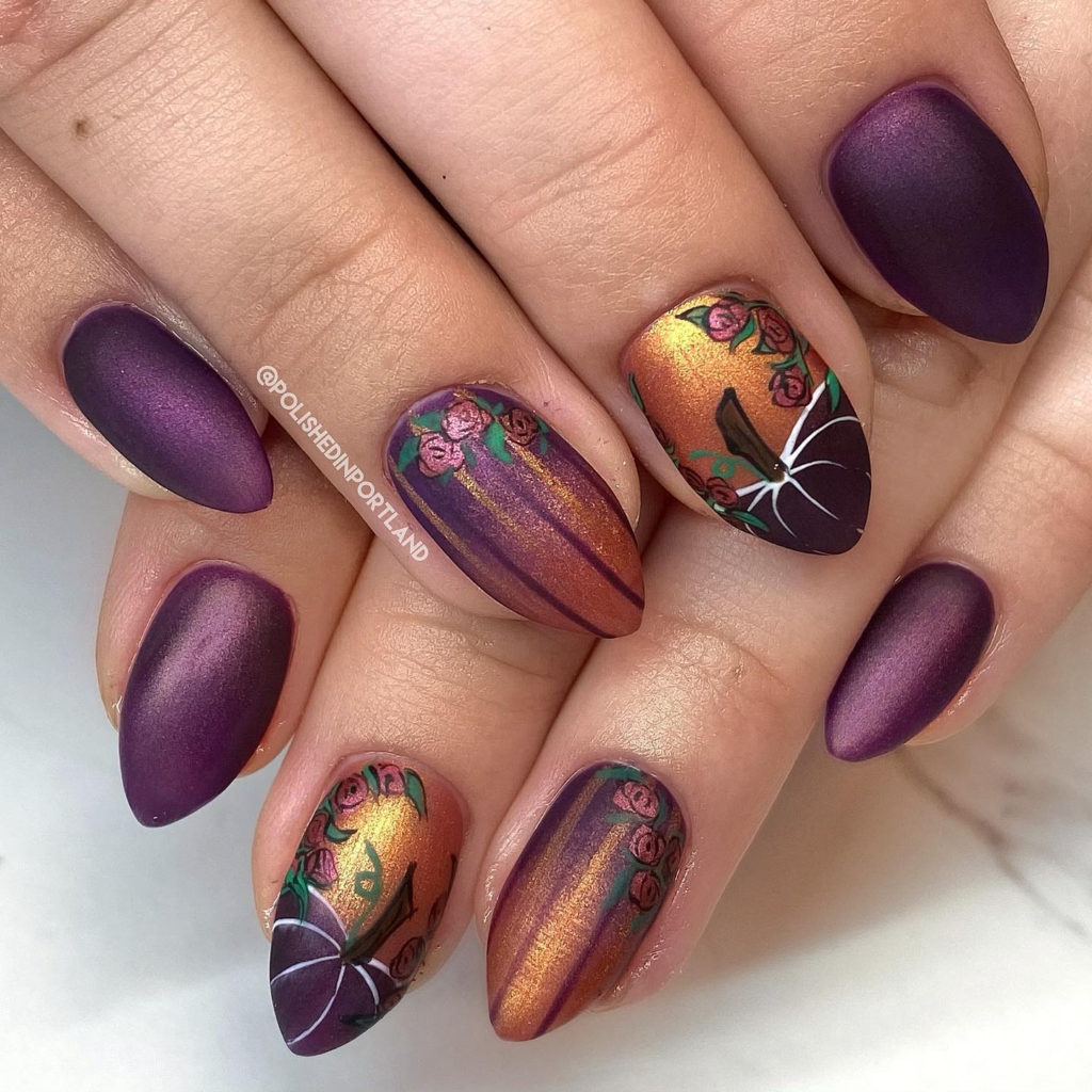 Pumpkin Nail design 