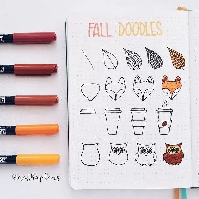 Fall theme bullet journal covers