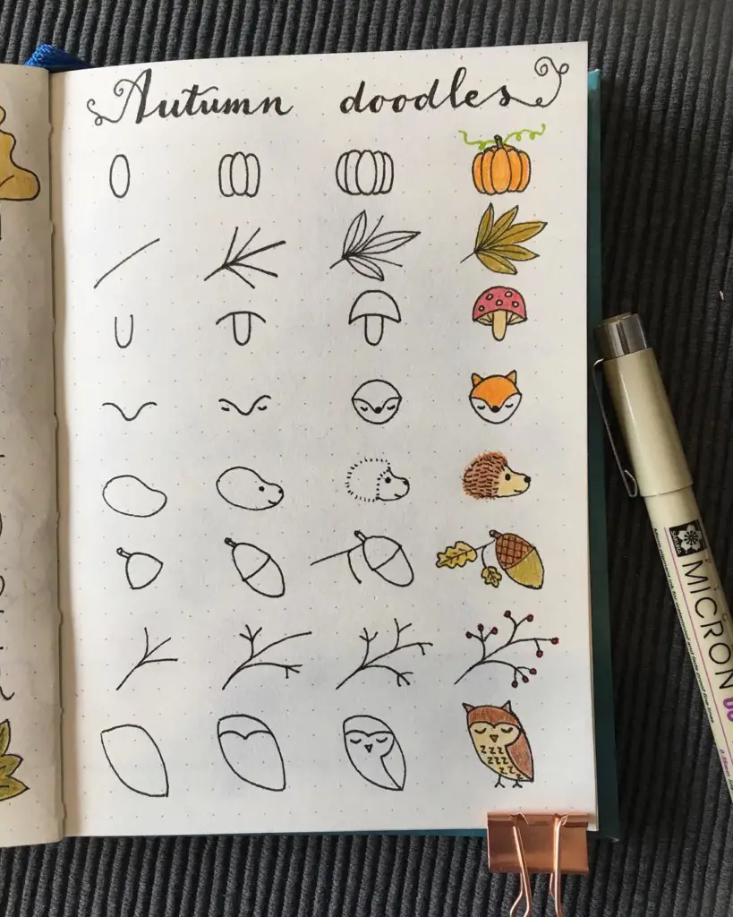 Fall theme bullet journal covers