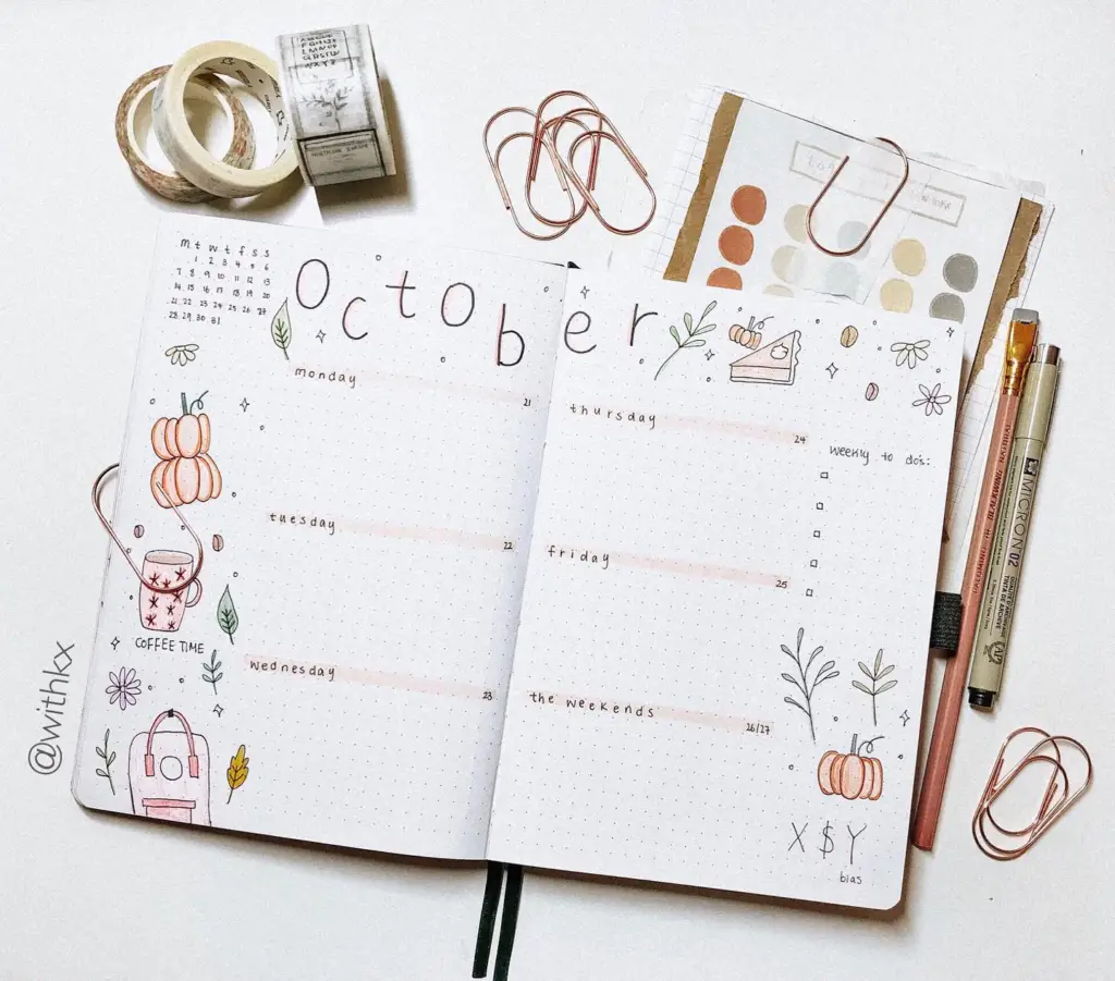 Fall theme bullet journal covers