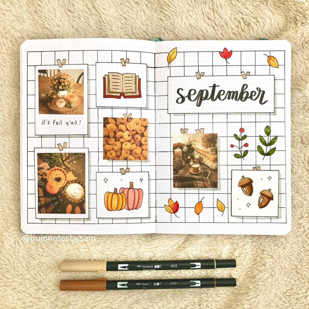 Fall theme bullet journal covers