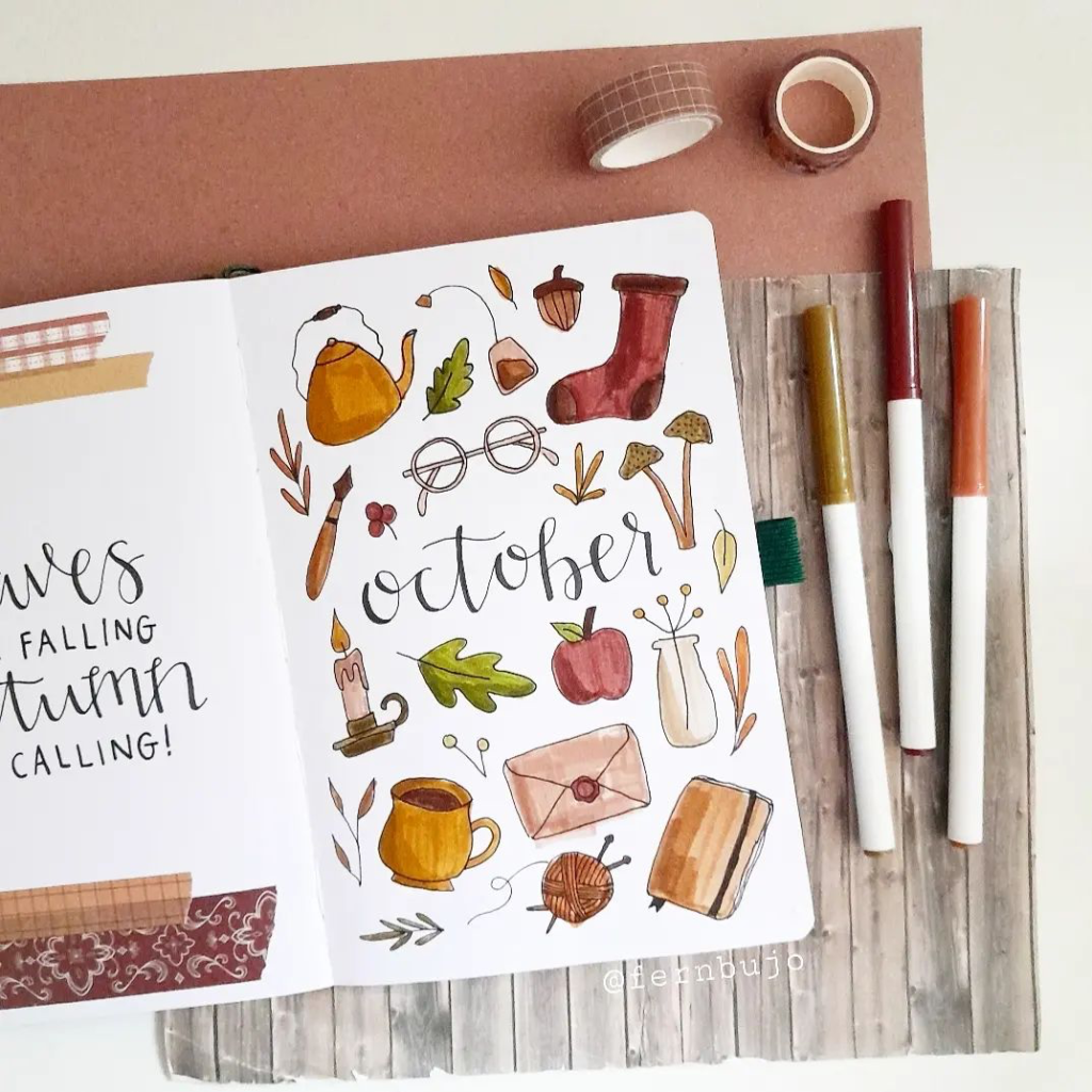 Fall theme bullet journal covers