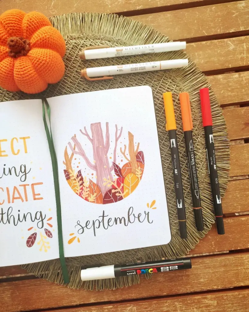 Fall theme bullet journal covers